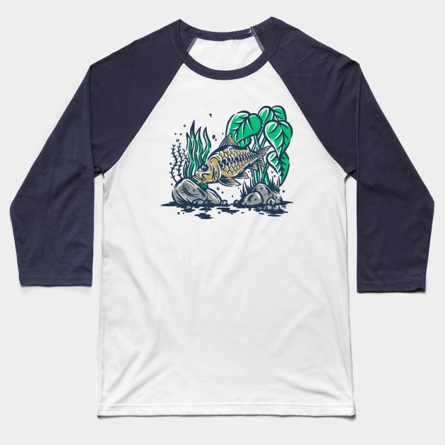 Fat fish Baseball T-Shirt by Theodhian